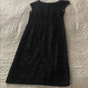 Black lace midi evening dress